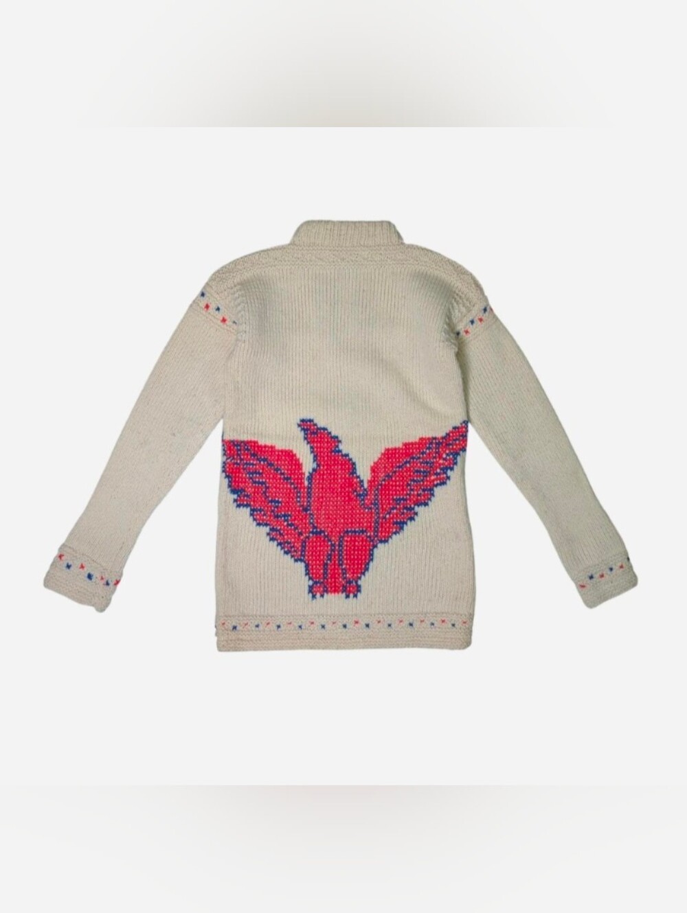 vintage 1950s hand-knit pure wool pullover sweater from Portugal. Size XXS - Picture 2 of 2